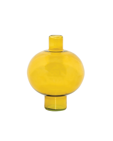 Vase " TouRon " Verre Recyclé - Jaune D'or