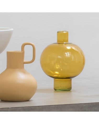 Vase " TouRon " Verre Recyclé - Jaune D'or