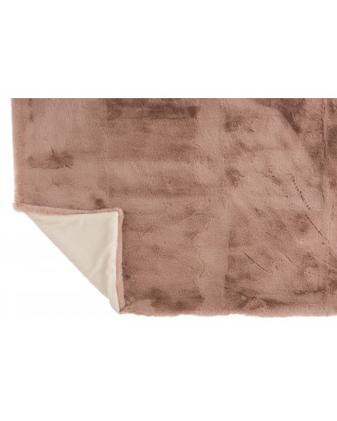 Plaid " Fausse Fourrure " Rose Poudré