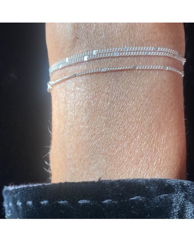 Ras du cou Chaine Carrés Argent