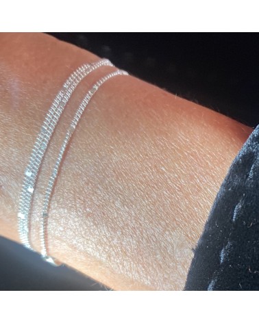 Ras du cou Chaine Carrés Argent