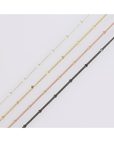 Ras du cou Chaine Carrés argent doré à l'Or fin