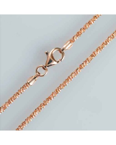 Sautoir Effet Glitter Argent doré à l'Or fin Rose